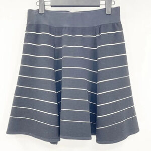 Torn by Ronny Kobo Black Striped Flowy Casual Skater Skirt Women's Size M